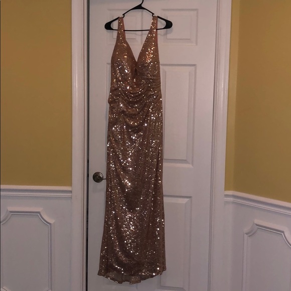 Alfredo Angelo RoseGold Sequin Formal, Prom Dress - Picture 1 of 5